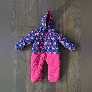 Roxy Elmo Winter Snowsuit One Piece Fleece Lined Infant Toddler Bunting Sz 12M